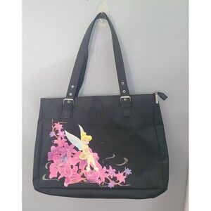 Disney VTG 2003 Y2K Tinkerbell Authentic Medium Black Tote Shoulder Handbag